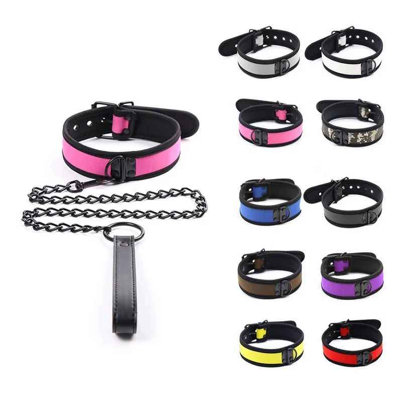 10 Цвета Секс ожерелье бондаж фетиш бдсм воротник губка Колье цепи SM экзотический