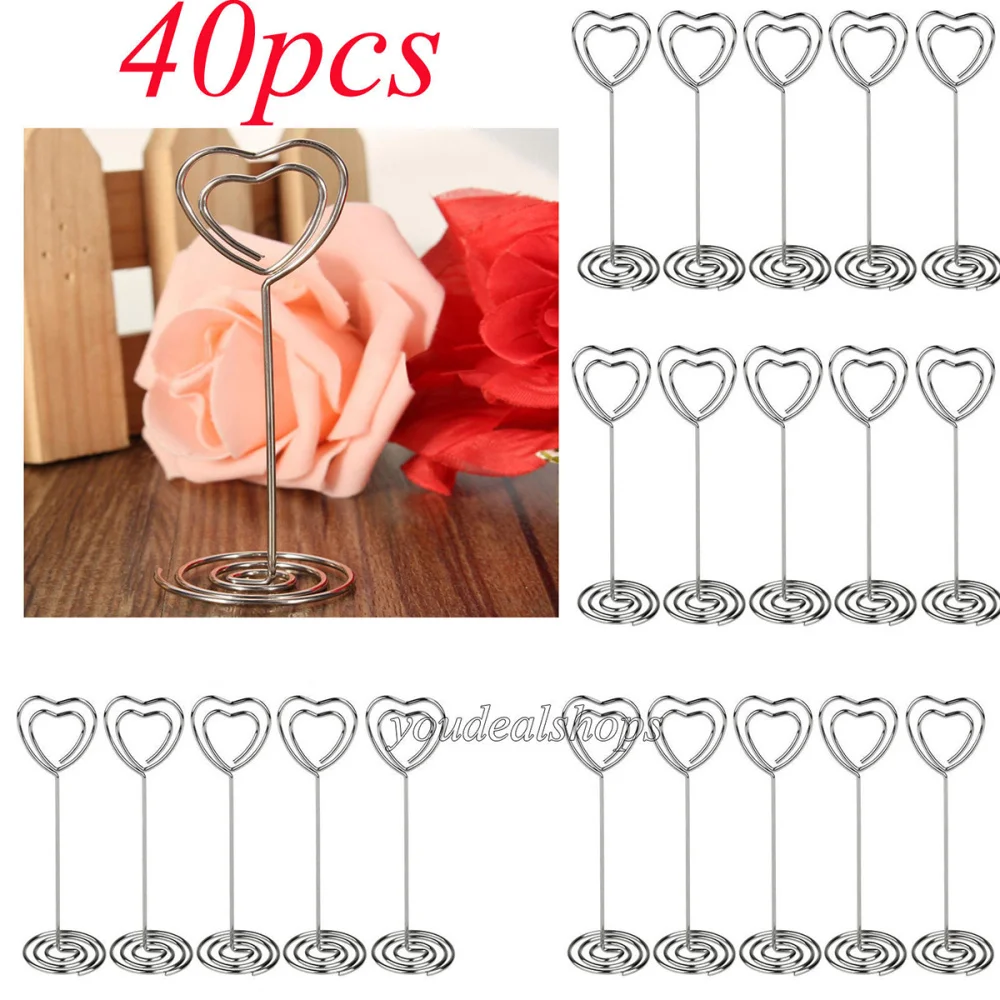 

10pcs Place Holder Heart Shape Wedding Party Favor Clips (Silver)