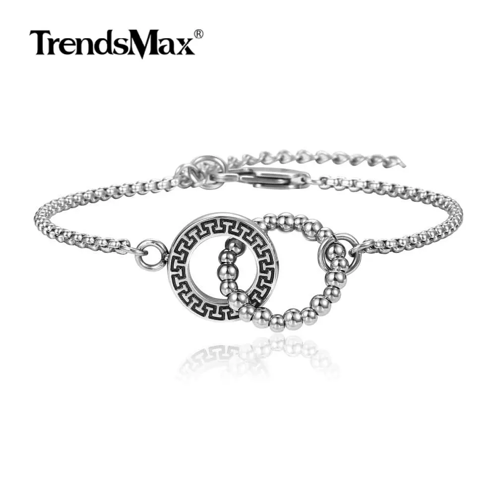 Браслет женский Trendsmax с цепочкой элегантный простой анклет плетеными звеньями