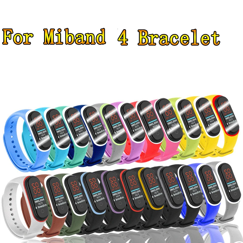 

MultiColor Strengthen Soft Strap for Xiaomi Mi Band4 Replacement Strap Not for Mi Band 3 Silicone Strap for Mi Band 4 Bracelet