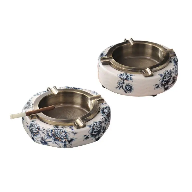 

Smoking Accessories Round Ceramics Ashtray Ash Tray Holder Portable Cigarette Holder Cenicero Ash Tray Ornaments Home Decoration