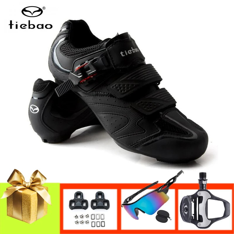 TIEBAO Cycling Shoes Road Wear-resistant Athletic Riding Bicycle Sneakers Add SPD-SL Pedals Self-locking Breathable Outdoor