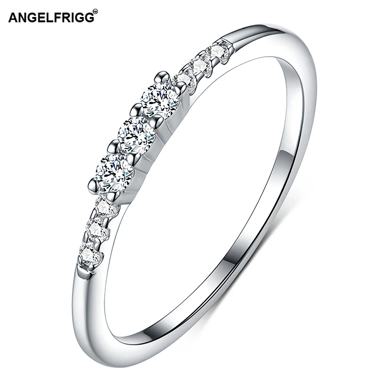 Женское кольцо с фианитом ANGELFRIGG серебряное обручальное модные ювелирные изделия