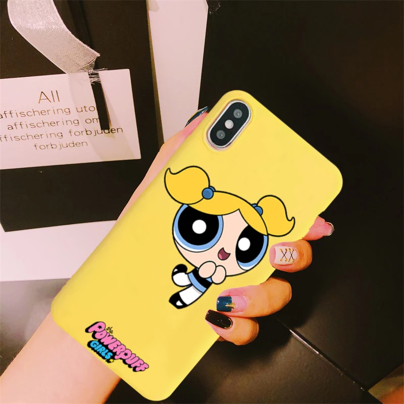Style 3 Милый чехол для телефона JAMULAR Powerpuff Girls для iPhone 7, 11 Pro, X, XS, MAX, XR, 8, 6 Plus, мягкая задняя крышка с пузырьками-бабочками карамельного цвета - Color: Style 3
