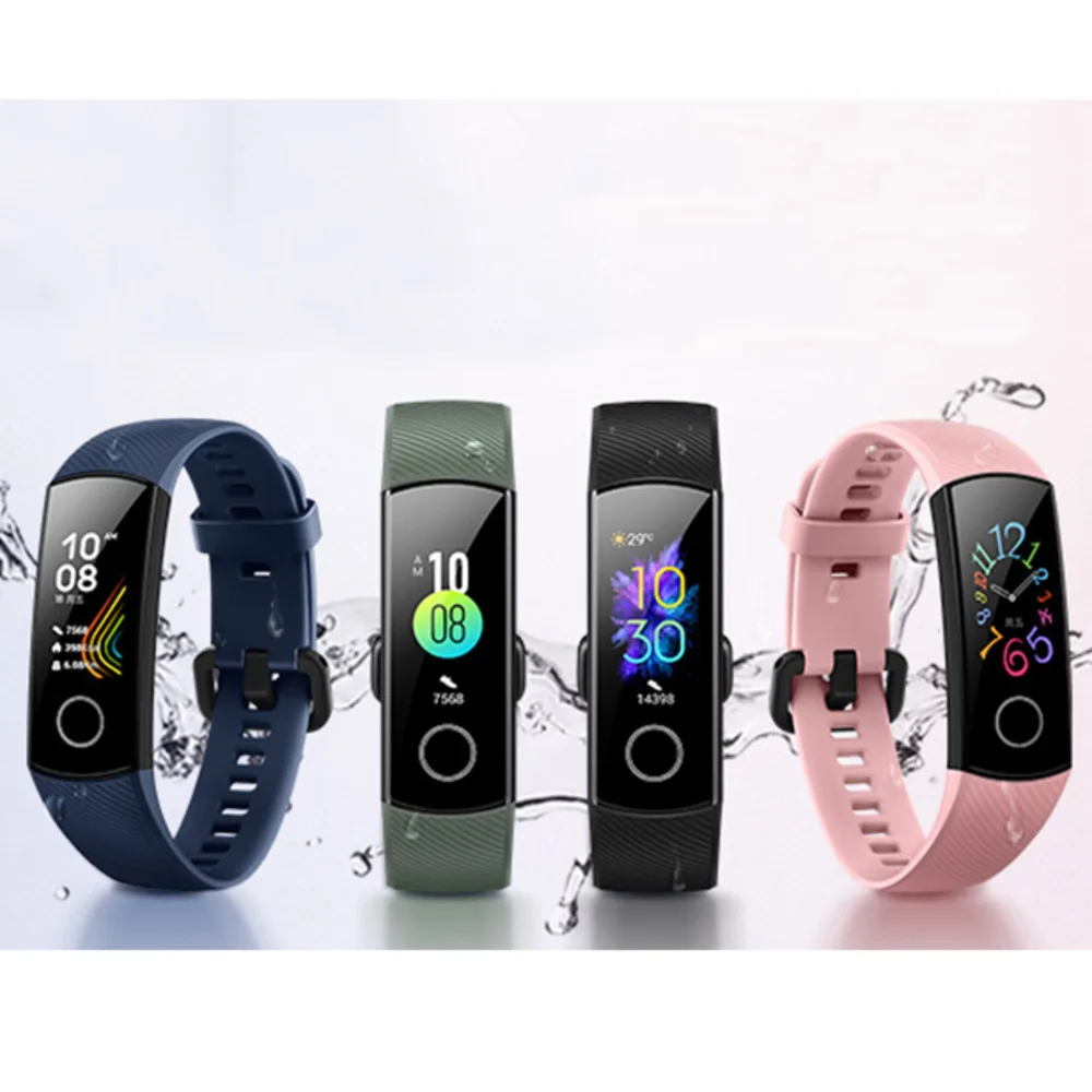 Новейший умный Браслет huawei Honor Band 5, кровяной кислород, цветной сенсорный экран, фитнес, пульс, водонепроницаемые Смарт-часы