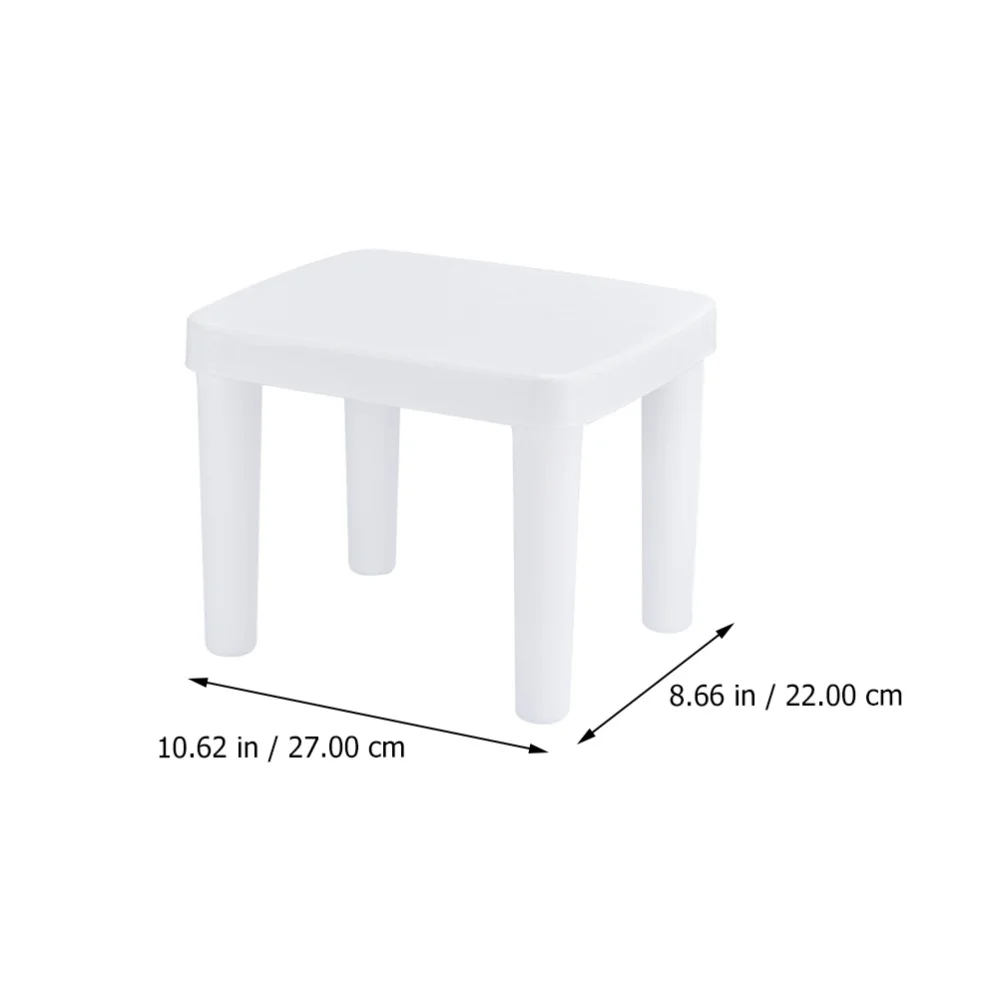 

1Pc Household Children Stool Bathroom Square Low Stool Non-slip Stool (White)