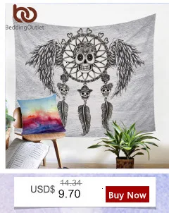 Постельные принадлежности Outlet Sugar Skull гостиная занавеска Dreamcatcher занавеска Декор для спальни готический ретро обработка окна портьеры 1 шт