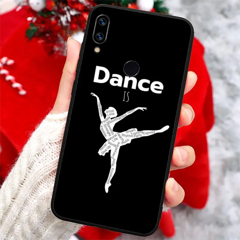 

I Love Dance text shell fashion pattern high quality Phone Case shell For Xiaomi Redmi note 7 8 9 t k30 max3 9 s 10 pro lite