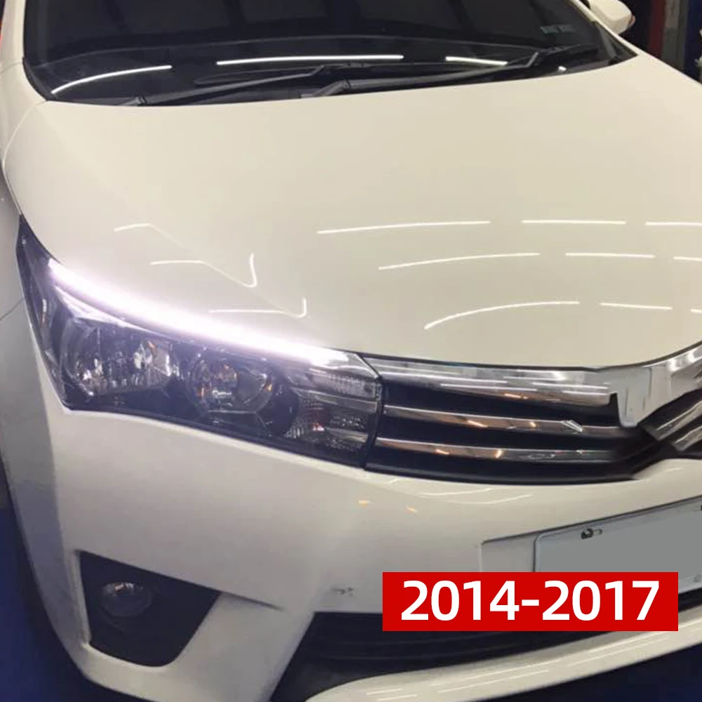 14-17 1 пара светодиодный DRL головной светильник для бровей дневной ходовой светильник для Toyota Corolla струящийся динамический желтый - Цвет: 14-17
