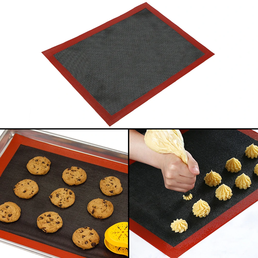

Heat Resistant Oven Sheet Non Stick Liner Baking Mat For Macaron Cookie Bread Puff Perforated 40*30cm Silicone Pastry Tool