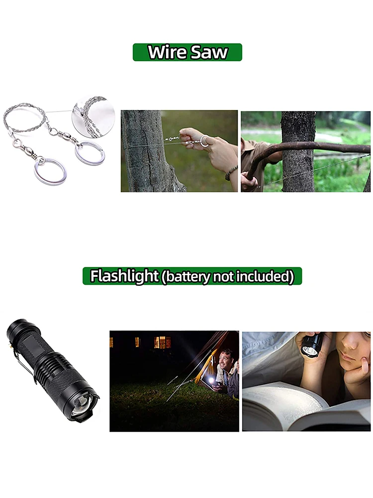 

Outdoor Survival Gear Kit Military Camping Tools Emergency SOS First Aid Kit Tactical Knife Adventure Hiking Christmas Gift