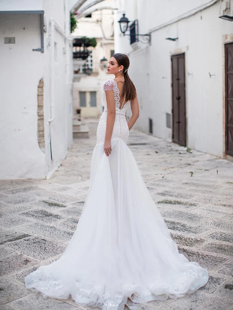 

BAZIIINGAAA Simple Wedding Dress Lace Little Beading Strapless Dress Luxury Wedding Gowns Bridal Can Be Washed Bride Dresses