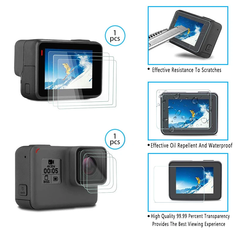 1 компл. HD объектив Toughenedi Flm для GoPro hero8 усиленная Взрывозащищенная защитная пленка