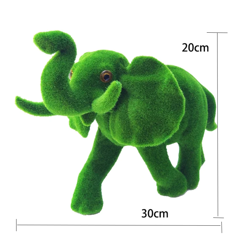 Большой мох Ainimal зеленая трава Искусственный Graft Флокирование слон поддельные