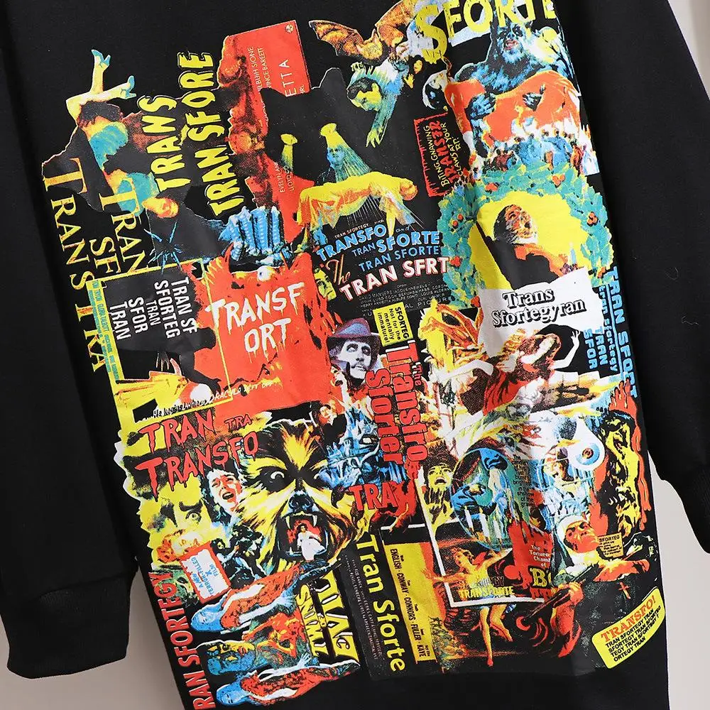 Осенняя Толстовка размера плюс с длинным рукавом теплая толстовка большого