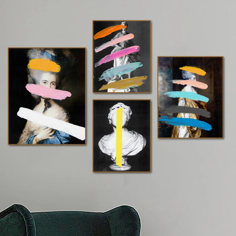 

Art Poster Abstract Europe Canvas Picture for Home Design Classic Wall Art Prints Woman David Pictures Interior Decor