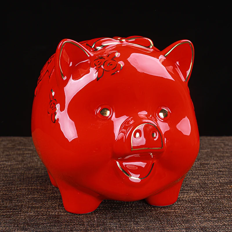 

Coin Wedding Money Box Secret Adult Hidden Safe Ornament Ceramic Pig Piggy Bank Toy Paper Money Spaarpot Home Decoration DG50MB