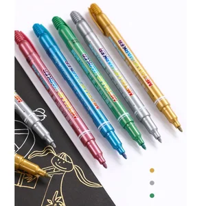 Цветной металлический маркер Simbalion 1,2 мм для стекла, пластика, металла, ткани, подписи, рисования, рисования, подводки, для школы A6553