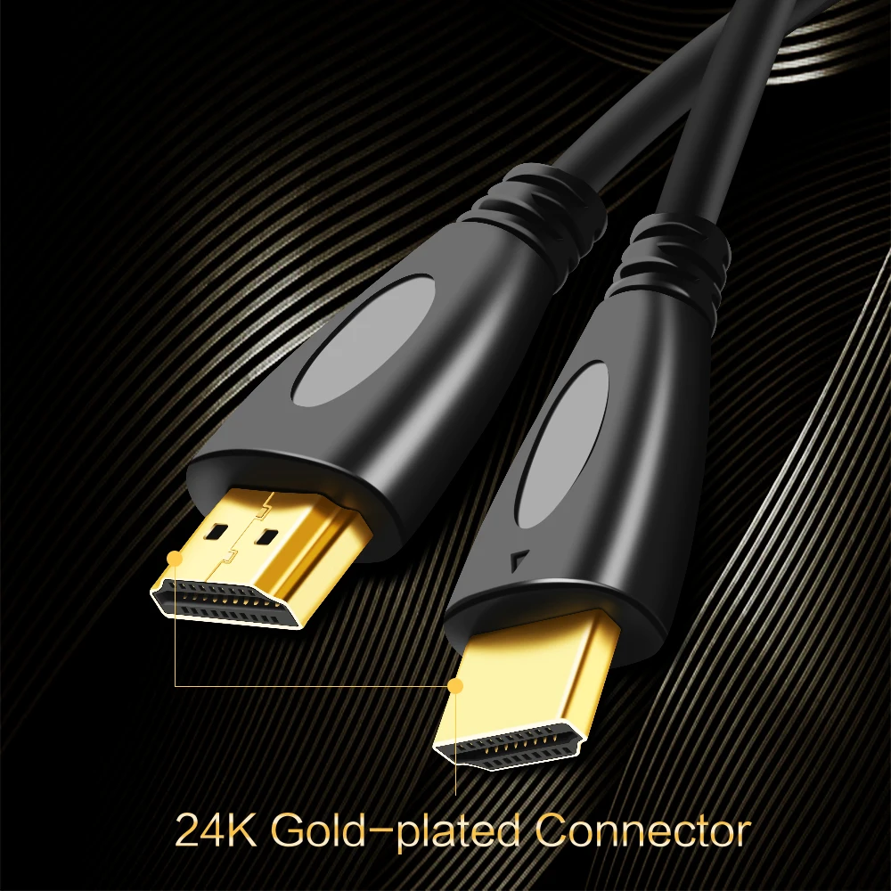 Тонкий совместимому с HDMI кабель 0 5 м 1 2 3 8 10 15 20 позолоченный сплиттер UHD AV1.4V 1080P 3D