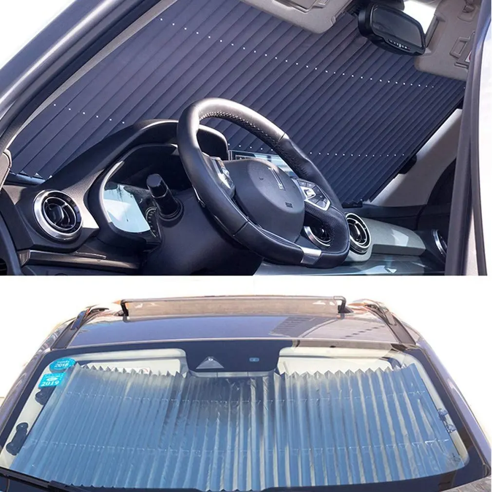 

Retractable Car Windscreen Visor Shutter Type Window Sun Shades Anti UV Sun Shades Visor Shield Cover