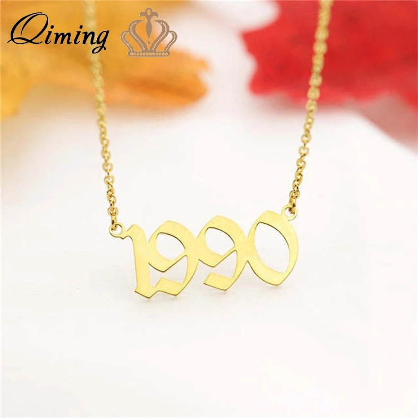 QIMING буквы D арабское ожерелье из нержавеющей стали мужское ювелирное изделие