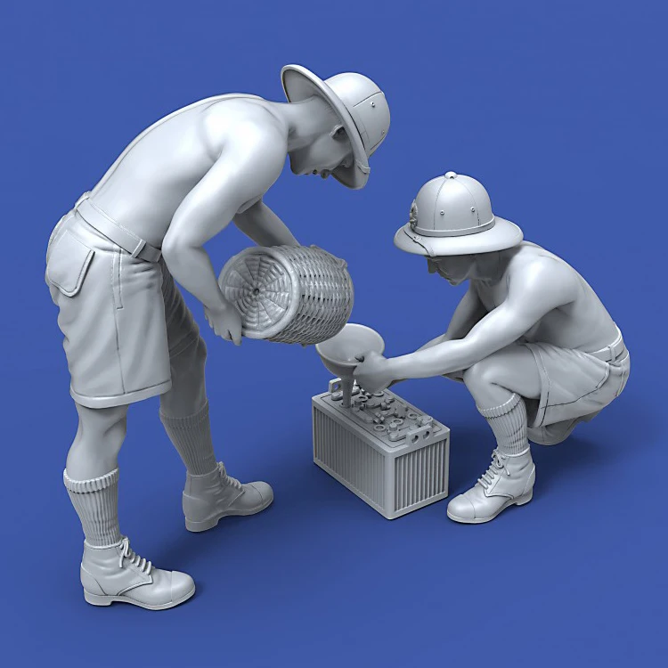 Неокрашенная полимерная фигурка итальянских солдат в масштабе 1/35|Наборы для