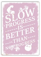 slow progress better than no progress pink metal wall sign plaque art gym fitvisit our store more products