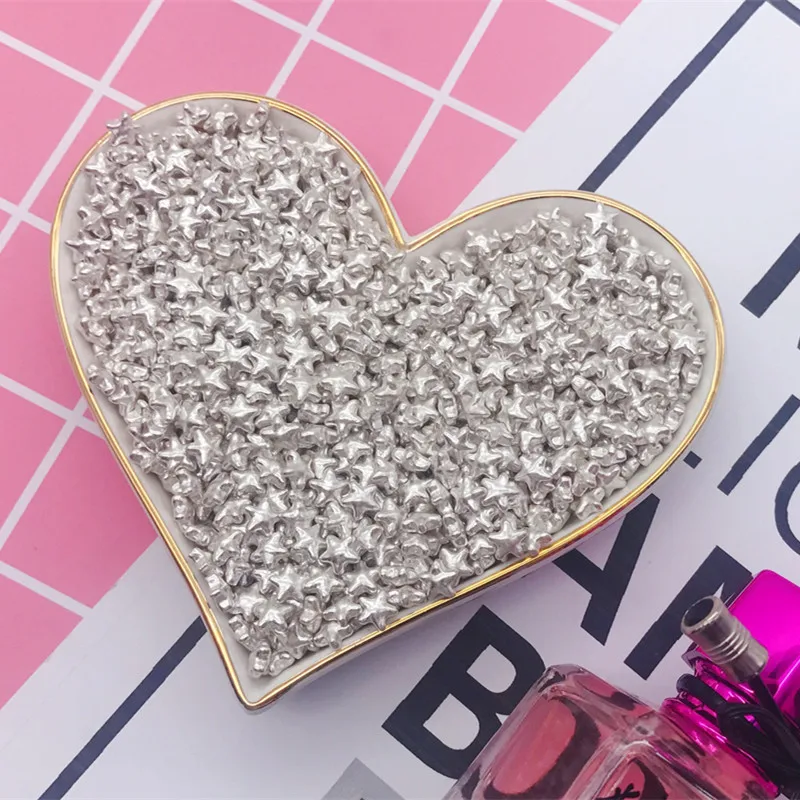 

85g Mix Silver Star Heart Beads Round Edible Pearl DIY Cake Baking Fondant Cake Chocolate Decoration Sugar Candy Clay