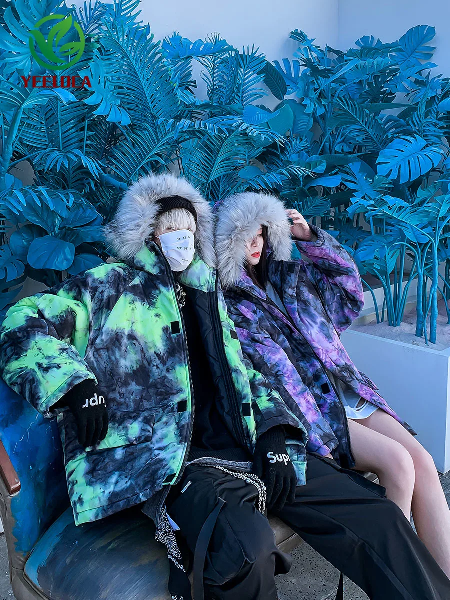 Камуфляжная куртка с меховым воротником пальто в стиле хип-хоп Мужская