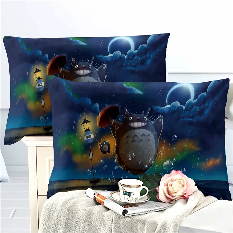 

HELENGILI 3D Bedding Set Totoro Campus Badge Print Duvet Cover Set Bedcloth with Pillowcase Bed Set Home Textiles #LM-06