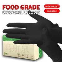 disposable food grade thick black synthetic rubber gloves food oil resistant acid and alkali waterproof protective gloves
