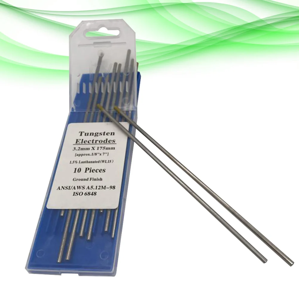 

10pcs/1 Bag TIG Welding Tungsten Electrodes 1.5% Lanthanated WL15 Tungsten Electrode Welding Rods (1.6MM x 150MM)