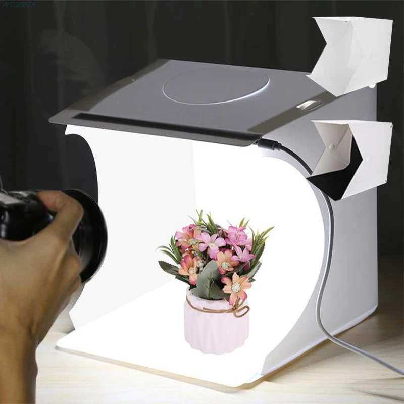 Portable 9.5&quot x LED Light Photography Cube Box Shooting Tent Photo Studio Folding Prop | Электроника
