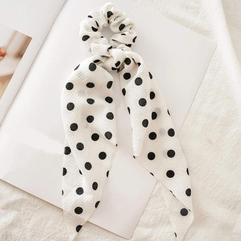 

women Ponytail hair ties Scarf Elastic Hair Rope for Women Hair Bow Ties Scrunchies Hair Bands Flower Print Ribbon Hairbands