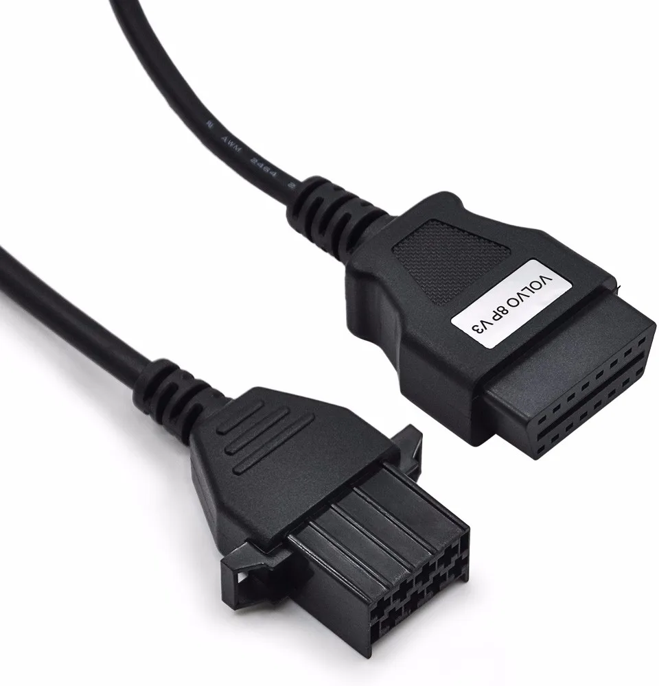 Удлинитель кабеля для грузовика Volvo 8Pin к OBD2 16Pin Female подходит 8 Pin или 88890306 Vocom|truck