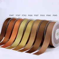 691519253850mm100yards single face satin ribboncoffee for party wedding decora handmade rose flowers belt top quality
