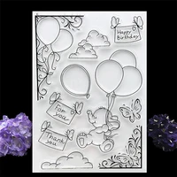 lychee life diy balloon elephant stamp animal transparent silicone clear stamp seal sheet for scrapbooking photo album decor