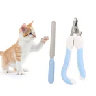 Кусачки для когтей для домашних животных, профессиональные двухцветные машинки для стрижки когтей из нержавеющей стали, для собак и кошек