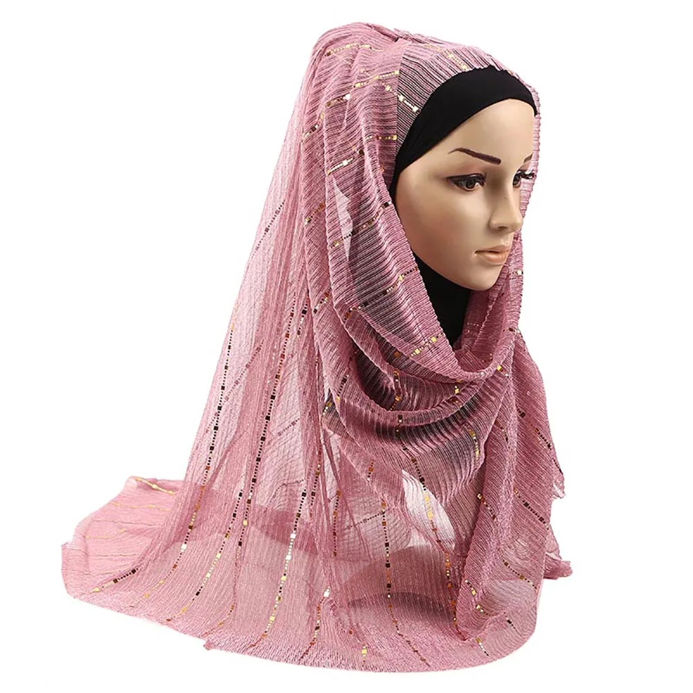 Модная блестящая длинная шаль шарф Свадебная Женская вискозная Сверхлегкая