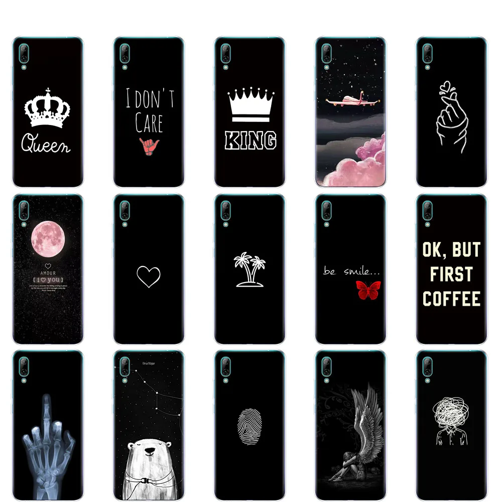 Case for Huawei y7 2019 case Silicon TPU Cover Soft Phone cover For Y7 prime y7pro bumper copas shockproof black | Мобильные