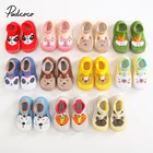 Детская нескользящая обувь для первых прогулок, мягкая подошва с мультяшными животными, Детские слипоны