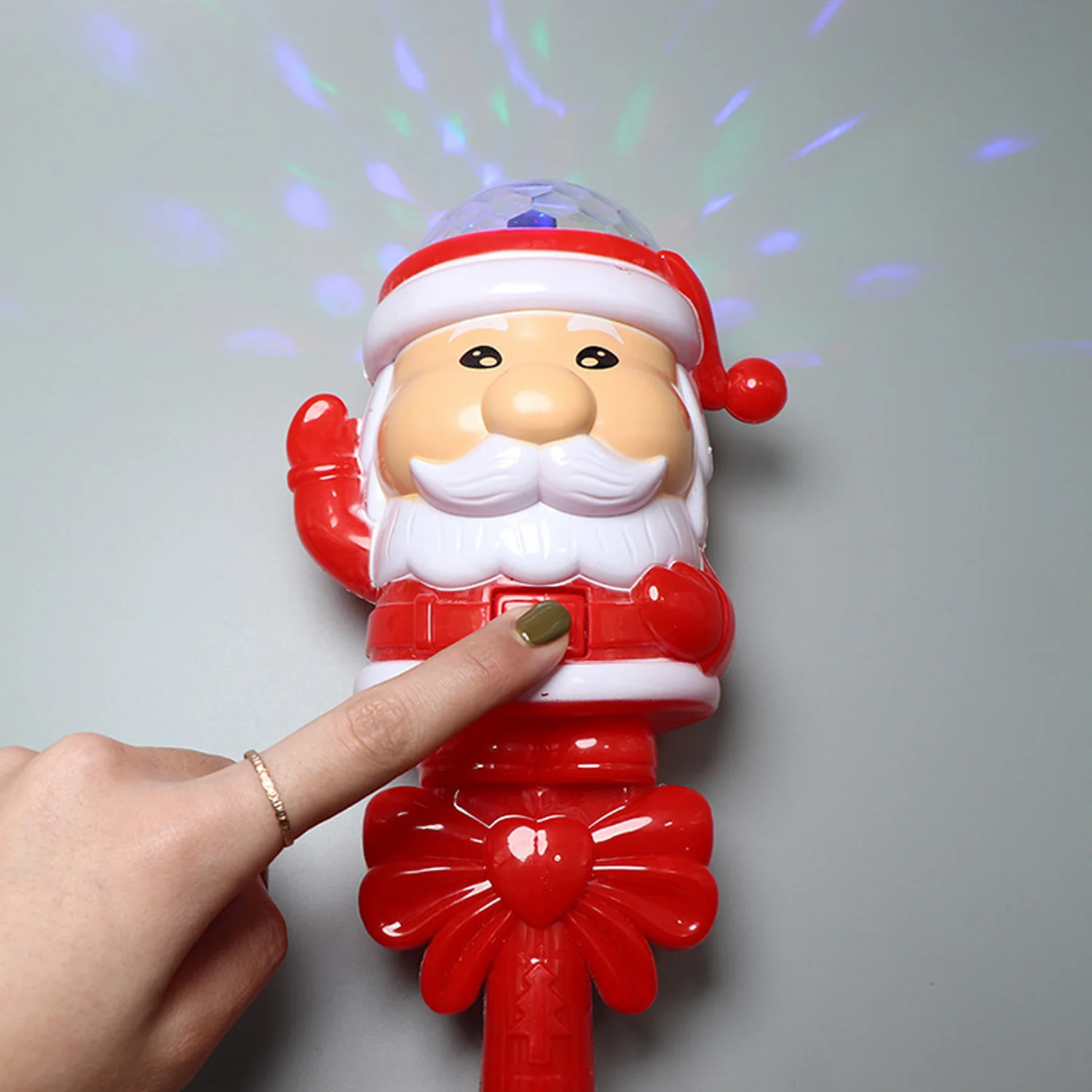 Behogar Забавный милый Санта-Клаус светодиодный мигающий прожектор игрушка для