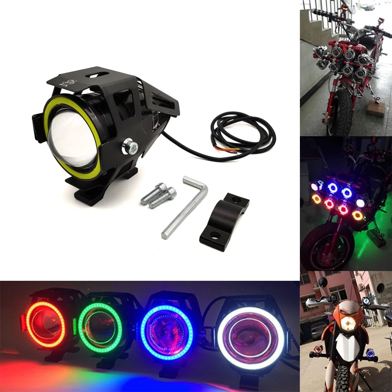 125W Мотоцикл головной светильник дьявольские глаза 3000LM Moto Точечный U7 LED вождения