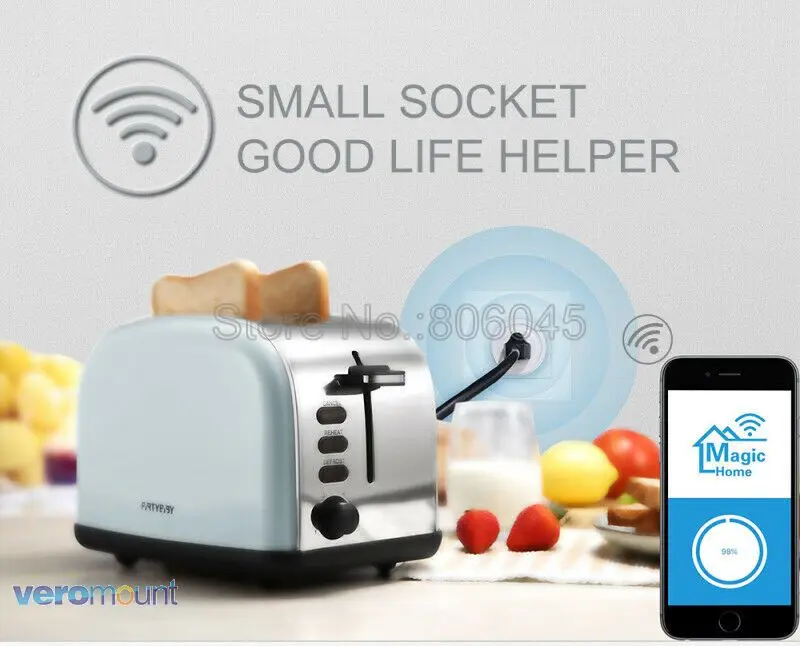 Magic Home умная розетка Wi-Fi US Plug, Wi-Fi пульт дистанционного управления Alexa Голосовое управление, синхронизация ВКЛ/ВЫКЛ Google Home Electric Mini 10A
