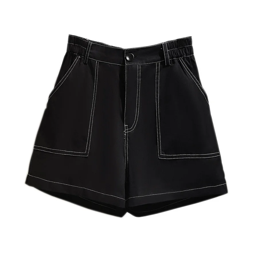 

Plus Size Jeans for Women 4xl 5xl 6xl Summer Black Color High Waist Denim Shorts Female Cover Belly Slimming Loose Pants 2021