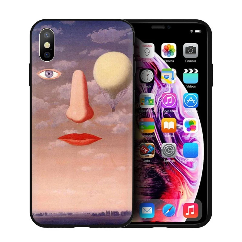 Мягкий силиконовый чехол для телефона EWAU Rene Magritte для iPhone 5 5S SE 6 6s 7 8 plus X XR XS 11 Pro Max - Цвет: B8