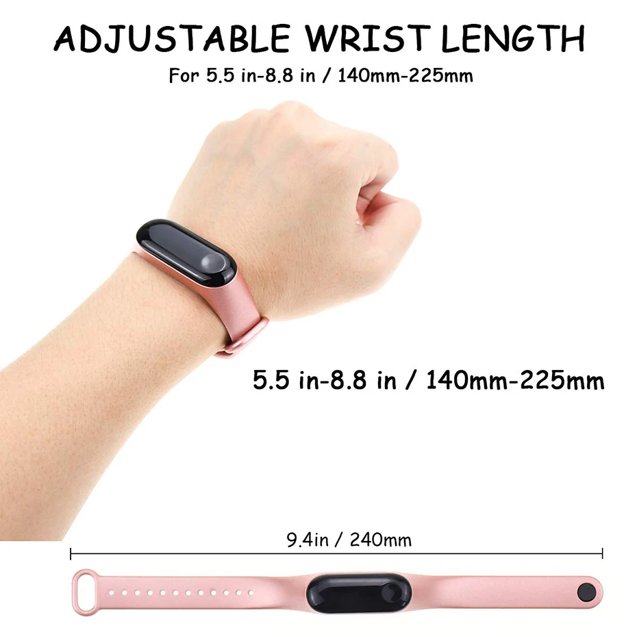 silicone pink bracelet for xiaomi mi band 5 strap wristband watchband replacement smartwatch wristbands accessories wrist straps free global shipping