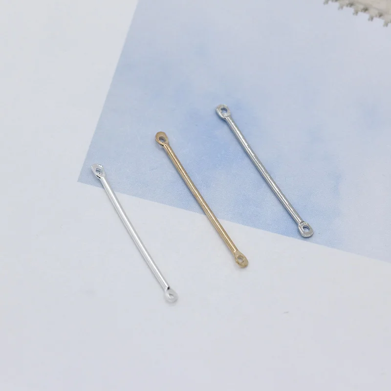 100p 16/20/25/30/35/40mm Silver Gold plated Metal Bar Link Connectors jewelry Necklace Making Findings 2-Holes | Украшения и