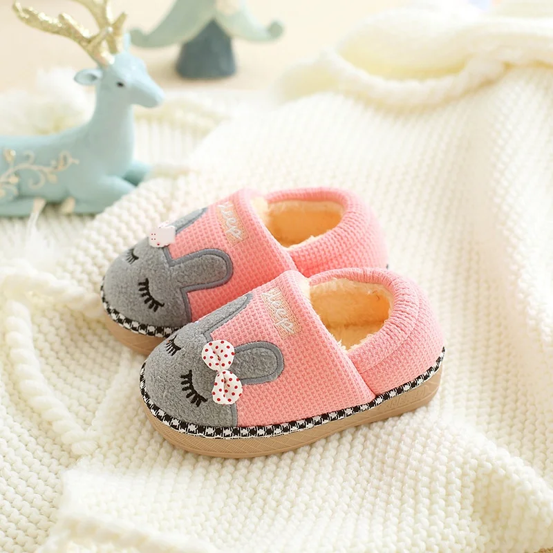 

Children's cotton slippers bag with autumn and winter boys and girls anti-slip baby slippers home indoor children's cotton shoes