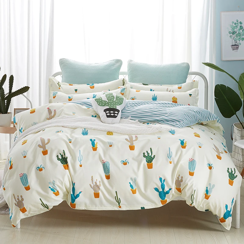 

3-D Print Cactus Bedding Set Duvet Cover Set Pillowcase Home Textiles 2/3pcs Bed Linen King Queen Size Dropship